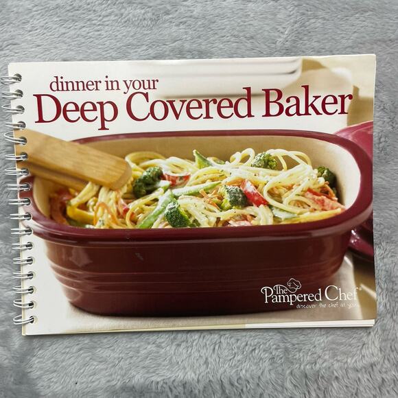 Pampered Chef Cookbook Dinner in Your Deep Covered Baker Spiralbound 6"x8" 2011 - Picture 1 of 9